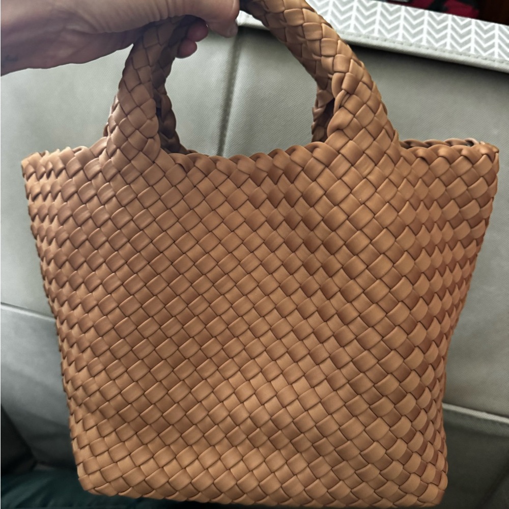 Naghedi Tan Woven Tote Bag